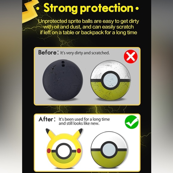 BNWT Yellow Silicone Case for Poke GO Plus +, Soft Silicone Wrist Strap Pikachu - Picture 7 of 9